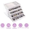 Clear Acrylic Jewelry Box Organizer with 5 Drawers Stackable Jewelry Holder Velvet Storage Case for Earrings Rings Bracelets Necklaces Ideal Gift for