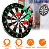 16in Dart Board Game Set 6 Steel Tip Darts Double-sided Dartboard Outdoor Indoor Party Game Set