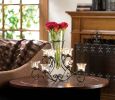 Elegant Scrollwork Candle Stand and Centerpiece Vase – Perfect Home Decor Accent