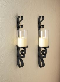Elegant Wall-Mounted Candle Holder Set - Decorative Sconce Duo for Home Décor