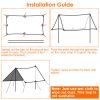 Waterproof Camping Tarp Kit Tent Canopy Rain Fly Awning Shelter for Outdoor Picnic Hammock Hiking Backpacking Travelling UV Protection 9.84*16.4ft