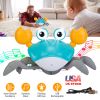 Crawling Crab Baby Toy with Music and LED Light for Kid Interactive Learning Toy Automatically Avoid Obstacles Walking Dancing Toy