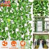 Artificial Ivy Leaves 78.7FT 12 Strands Silk Fake Vine Ivy Plants Leaf Garland Foliage Plants For Wedding Party Garden Home Wall Decor