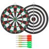 16in Dart Board Game Set 6 Steel Tip Darts Double-sided Dartboard Outdoor Indoor Party Game Set