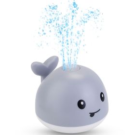 Baby Light up Bath Toy Automatic Whale Induction Water Spray Sprinkler Toy with Colorful Lights Bathtub Shower Pool Toy for Baby Toddler