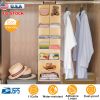 11 Cells Hanging Closet Shelves Cabinet Storage Organizer Shelf For Clothes Towels Socks Pajamas Foldable Rod Hanging Cube Shelves Bathroom Wardrobe