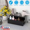Hair Dryer Organizer Acrylic Hair Styling Tools Organizer Blow Dryer Curling Irons Tray with 3 Stainless Steel Cups for Hair Dryer Flat Irons Curling