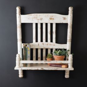 Rustic Farmhouse Chair Shelf - Vintage Style Furniture for Home Decor and Storage
