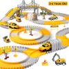 340Pcs Construction Race Track Set Kids DIY Construction Toys STEM Flexible Car Track Playset Gift for Toddlers Boys Aged 3 4 5 6 Year Old