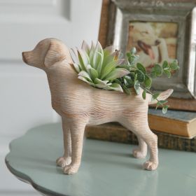 Adorable Resin Puppy Planter - Perfect for Succulents and Small Plants