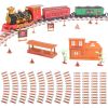 193Pcs Electric Train Set Steam Locomotive Passenger Coach Coal Car Battery Powered Christmas Train Set with Sounds Light Smoke Railway Kit Christmas