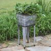Single Wash Bin Planter - Rustic Garden Decor for Small Spaces