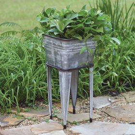Single Wash Bin Planter - Rustic Garden Decor for Small Spaces