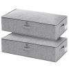 29.9x15x6.7in under Bed Storage Bin Box Foldable Zipped Bag Organizer Container Case for Clothes Blankets Set Of 2