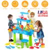 Kid Sand Water Table Toddler Water Activity Table Rain Showers Play Table Toy for 3-6 Years Old Sensory Exercise Friendship Building