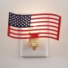 American Flag Night Light - Set of 4 Patriotic LED Nightlights for Home Decor