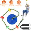 Climbing Rope Tree Swing Outside Trees House Disc Swing Toys With Colorful Platform Disc Seat For Swinging Climbing Standing Holds Up to 242LBS