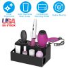 Hair Dryer Organizer Acrylic Hair Styling Tools Organizer Blow Dryer Curling Irons Tray with 3 Stainless Steel Cups for Hair Dryer Flat Irons Curling