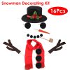 16Pcs Snowman Decorating Dressing Kit Winter Party Kids Outdoor Toys Christmas Decoration Gift Hat Scarf Eye Mouth Nose Accessories