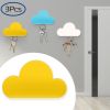 3 Pcs Wall Magnetic Key Holder Cloud Shape Key Hangers Self Adhesive Key Decoration Kit