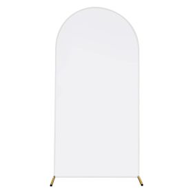Arch Backdrop Stand Cover 3.28x6.56FT White Spandex Fitted Wedding Arch Cover Elastic Double-Sided Background Covering for Birthday Party Ceremony Dec