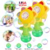 2Pcs Bubble Machines With Lights For Kids Rechargeable Dancing Sunflower Bubble Maker For 4-8Years Old Toddlers Outdoor Summer Play Toy Party Birthday