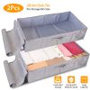 29.9x15x6.7in under Bed Storage Bin Box Foldable Zipped Bag Organizer Container Case for Clothes Blankets Set Of 2