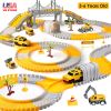 340Pcs Construction Race Track Set Kids DIY Construction Toys STEM Flexible Car Track Playset Gift for Toddlers Boys Aged 3 4 5 6 Year Old
