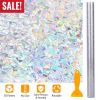 17.7x157.4in Window Film Rainbow Window Cling 3D Decorative Window Decal Window Sticker Non-adhesive