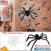 Halloween Decorations Spider Outdoor 59inch Halloween Spider with 126 inch Tarantula Mega Spider Web Hairy Poseable Scary Spider Outdoor Yard Creepy D