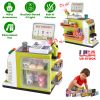48Pcs Pretend Cash Register Play Toy Set With Scanner Play Cash Food Role Play Coffee Machine Grocery Store Mini Supermarket Playset For Boys Girls Ag