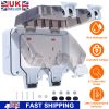 Double Outdoor Socket IP66 Waterproof 13A 2 Gang UK Plug Twin Switched Double Socket Electrical Wall Outlet Garden Socket Box w/ Lockable Covers