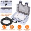 Double Outdoor Socket IP66 Waterproof 13A 2 Gang UK Plug Twin Switched Double Socket Electrical Wall Outlet Socket Box w/ 16.4ft Extension Cable