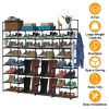 8-Tier 4-Row Shoe Rack Metal Shoe Storage Shelf Free Standing Large Shoe Stand 56 Pairs Shoe Tower Unit Tall Shoe Organizer with 2 Hooks for Entryway