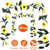 2Pcs 7.2ft Artificial Silk Sunflower Vines Garland Fake Flowers with Green Leaves for Wedding Party Table Decoration