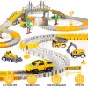 340Pcs Construction Race Track Set Kids DIY Construction Toys STEM Flexible Car Track Playset Gift for Toddlers Boys Aged 3 4 5 6 Year Old