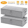 29.9x15x6.7in under Bed Storage Bin Box Foldable Zipped Bag Organizer Container Case for Clothes Blankets Set Of 2