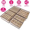 6Pcs Foldable Underwear Sock Bra Organizer Drawer Divider Container Bin Storage Box for Tie Handkerchief Belt