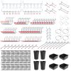240Pcs Pegboard Hooks Assortment Garage Pegboard Accessories Organizer Kit 1/8 and 1/4 inch Peg Board Hooks for Organizing Various Tools