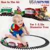 Electric Train Set Kid Toy Xmas Steam Train Kit Tree Surround Track Battery Operated with Sound Light Santa Claus Christmas Gift