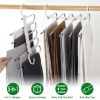 Space Saving Pants Hangers 5-in-1 Stainless Steel Trouser Storage Organizer Non-Slip Clothes Rack Shelves For Pants Scarf Jeans Trousers Skirts