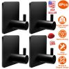 4Pcs Self Adhesive Hooks Stainless Steel Sticky Wall Hanging Hooks Black Hanger Hook Holders for Robe Coat Hat Keys Utensils in Bathroom Office Home