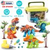Take Apart Dinosaur Toys DIY Dinosaur Construction Building Block Assembly Toys with Electric Drill for Kids 3-7 Year Old Learning Educational Gift