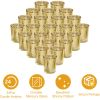 24Pcs Gold Votive Tealights Candle Holders Mercury Glass Shinny Candle Holders For Wedding Birthday Party Home Decoration Table Centerpiece