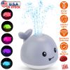 Baby Light up Bath Toy Automatic Whale Induction Water Spray Sprinkler Toy with Colorful Lights Bathtub Shower Pool Toy for Baby Toddler