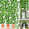 Artificial Ivy Leaves 78.7FT 12 Strands Silk Fake Vine Ivy Plants Leaf Garland Foliage Plants For Wedding Party Garden Home Wall Decor