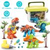 Take Apart Dinosaur Toys DIY Dinosaur Construction Building Block Assembly Toys with Electric Drill for Kids 3-7 Year Old Learning Educational Gift