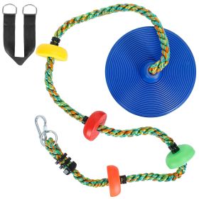 Climbing Rope Tree Swing Outside Trees House Disc Swing Toys With Colorful Platform Disc Seat For Swinging Climbing Standing Holds Up to 242LBS