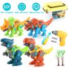 Take Apart Dinosaur Toys DIY Dinosaur Construction Building Block Assembly Toys with Electric Drill for Kids 3-7 Year Old Learning Educational Gift