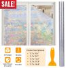 17.7x118.1in Window Film Rainbow Window Cling 3D Decorative Window Decal Window Sticker Non-adhesive